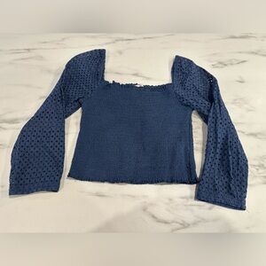 Twik Cropped Blue Long Sleeve